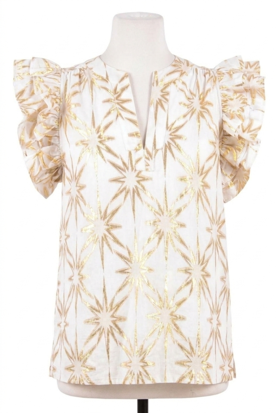 NEW EMILY MCCARTHY maggie top in gold burst